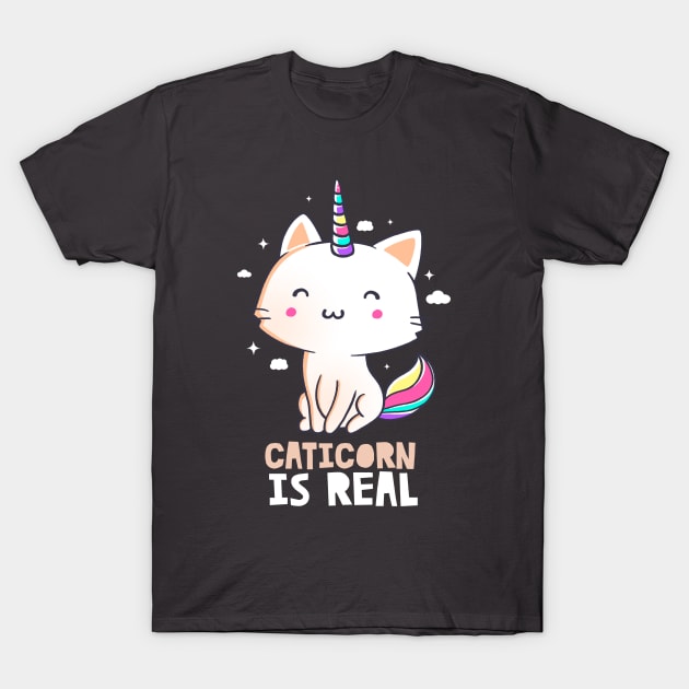 Caticorn Is Real Funny Cute Gift T-Shirt by eduely